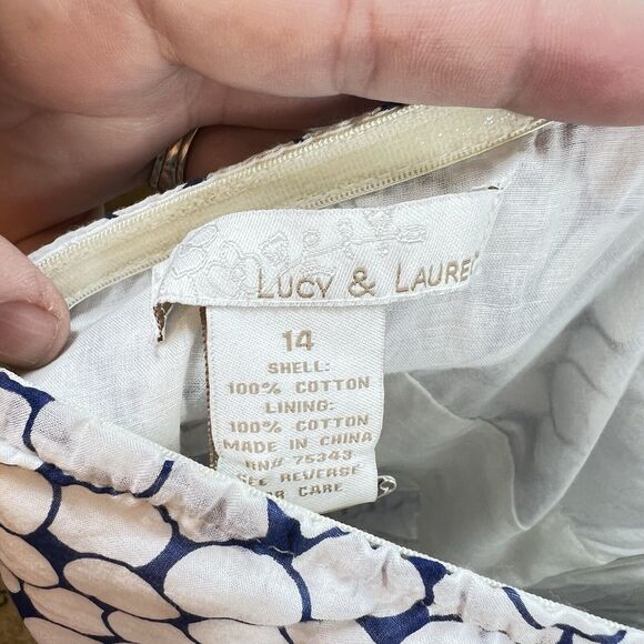 Lucy & Laurel Halter Dress Women's Size 14 Fit and Flare Lined 100% Cotton - Picture 4 of 4